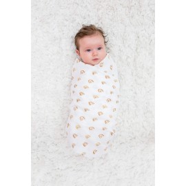 lulujo Baby Swaddle Blankets | Unisex Softest Breathable Cotton Muslin Swaddle Blanket Set | Neutral Receiving Blanket for Girls & Boys | 40in x 40in | Rainbows & Suns | 2-Count