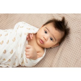 lulujo Baby Swaddle Blankets | Unisex Softest Breathable Cotton Muslin Swaddle Blanket Set | Neutral Receiving Blanket for Girls & Boys | 40in x 40in | Rainbows & Suns | 2-Count