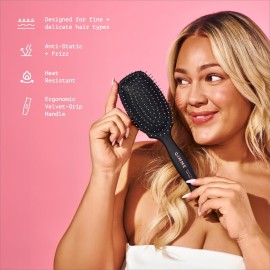 Gimme Beauty - Damage-Free Detangling Brush for Fine, Fragile, and Thin Hair - Anti-Static Heat Resistant Nylon Bristles