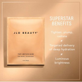 JLO BEAUTY That Limitless Glow Face Mask | Visibly Tightens, Lifts, Hydrates, Plumps, & Brightens For Glowy Skin, Infused With JLo Glow Serum | 1 Pack JLO BEAUTY That Limitless Glow Face Mask | Visibly Tightens, Lifts, Hydrates, Plumps, & Brightens For Glowy Skin, Infused With JLo Glow Serum | 1 Pack