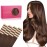 WENNALIFE Tape in Hair Extensions Human Hair, 20pcs 50g 14 inch Chocolate Brown Remy Hair Extensions Straight Human Hair Tape in Extensions Skin Weft Tape Extensions Human Hair