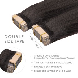 WENNALIFE Tape in Hair Extensions, 20pcs 14 Inch 50g Dark Brown to Chestnut Brown and Dirty Blonde Remy Human Hair, Coloured Tape Extensions WENNALIFE Tape in Hair Extensions, 20pcs 14 Inch 50g Dark Brown to Chestnut Brown and Dirty Blonde Remy Human Hair, Coloured Tape Extensions