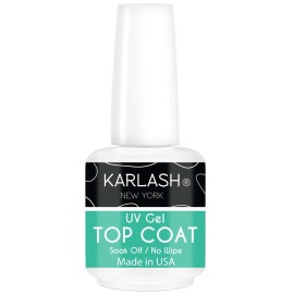 Karlash Professional USA Made 15ml No Wipe Gel Top Coat Shine Finish and Long Lasting, Soak Off UV Gel (1 Piece) (1)