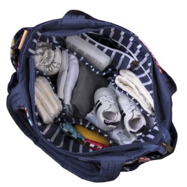 Quilted Diaper Bag Crossbody Tote Purse with Changing Pad & 10 Pockets in Blue