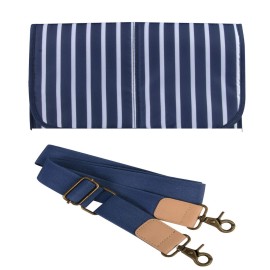 Quilted Diaper Bag Crossbody Tote Purse with Changing Pad & 10 Pockets in Blue