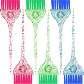 6 Pieces Multicolor Glitter Hair Dye Brush Hair Coloring Brush Color Tint Applicator with Colorful Soft Bristles and Glitter Handle for Salon Home DIY Dyeing Coloring, 3 Colors 6 Pieces Multicolor Glitter Hair Dye Brush Hair Coloring Brush Color Tint Applicator with Colorful Soft Bristles and Glitter Handle for Salon Home DIY Dyeing Coloring, 3 Colors