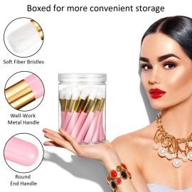 30 Pieces Lash Brushes for Cleaning Lash Shampoo Brushes for Eyelash with Container Blackhead Removing Nose Pore Deep Cleaning(4 Inch,Pink)