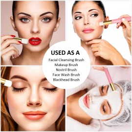 30 Pieces Lash Brushes for Cleaning Lash Shampoo Brushes for Eyelash with Container Blackhead Removing Nose Pore Deep Cleaning(4 Inch,Pink)