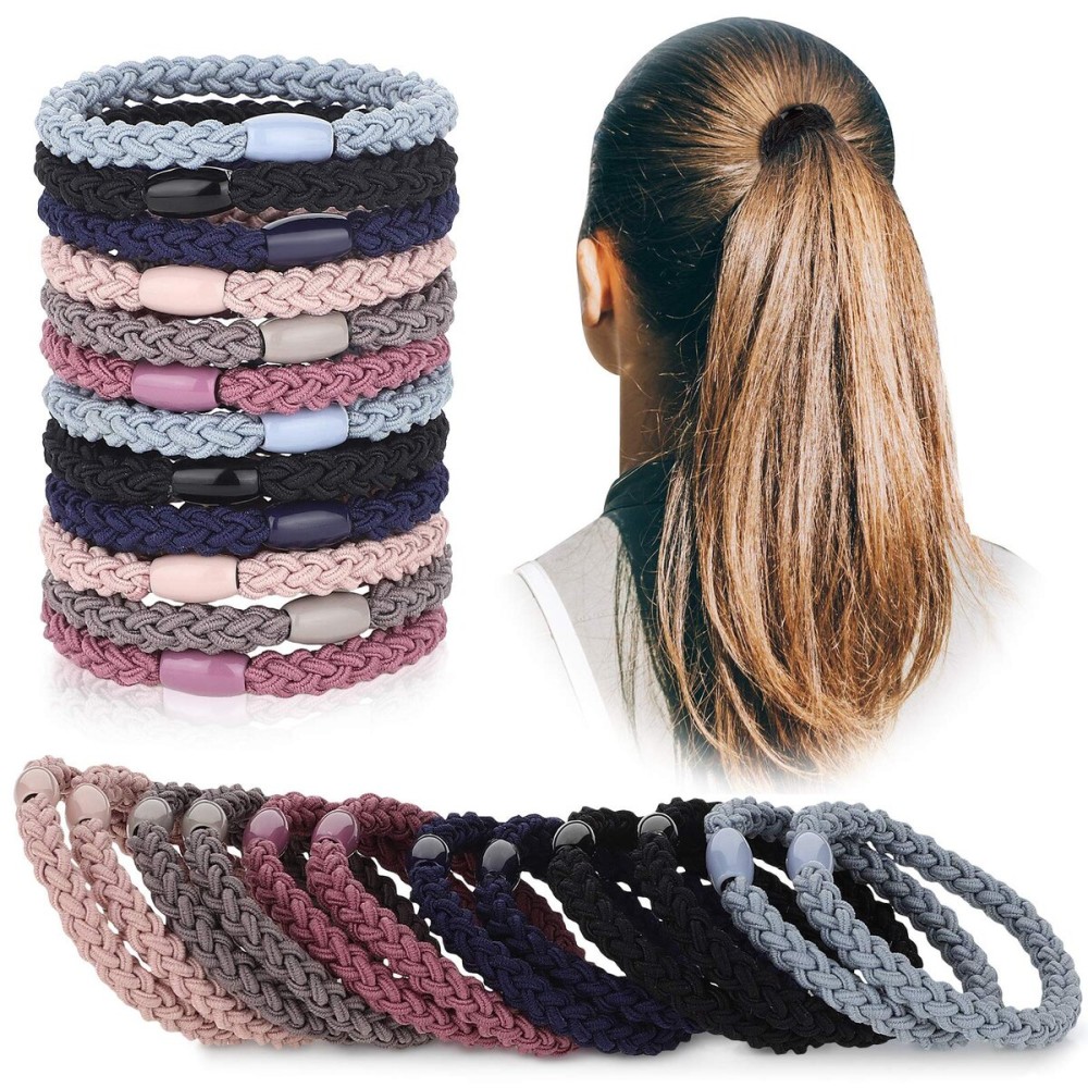 Chuangdi 12 Pieces Cotton Hair Ties Braided Elastic Hair Bands Ropes Braided Ponytail Holders Accessories for Women(Mixed Colors) Chuangdi 12 Pieces Cotton Hair Ties Braided Elastic Hair Bands Ropes Braided Ponytail Holders Accessories for Women(Mixed Colors)