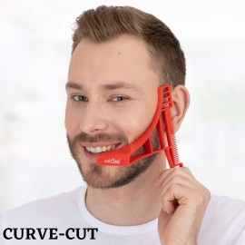 SIDECHEEK Three-dimensional Beard Shaping Tool, Shaving Template, Beard Shaper, Stencil & Guide | Beard Lineup Tool for a Symmetric Curved or Step Cut | Ideal for Sideburns, Jaw & Cheek Line