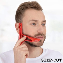 SIDECHEEK Three-dimensional Beard Shaping Tool, Shaving Template, Beard Shaper, Stencil & Guide | Beard Lineup Tool for a Symmetric Curved or Step Cut | Ideal for Sideburns, Jaw & Cheek Line