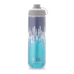 Polar Bottle - Zipper - 24oz Muck, Slate Blue & Turquoise - Insulated Water Bottle - Ideal for Your Mountain Bike Adventure - Keeps Water Cooler Longer, Fits Most Bike Bottle Cages