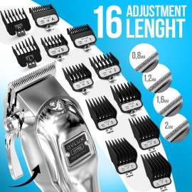 OVLUX Professional Cordless Hair Clippers for Men, Rechargeable Full Metal Beard Trimmer, Barbers Trimmer, Ideal Gift for Men, Dad - Silver. OVLUX Professional Cordless Hair Clippers for Men, Rechargeable Full Metal Beard Trimmer, Barbers Trimmer, Ideal Gift for Men, Dad - Silver.