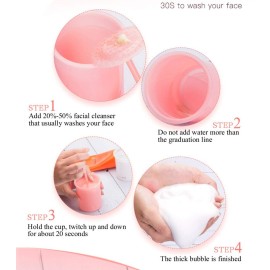 KOVCOAP Foam Maker for Face Wash, Face Wash Foamer, Cleanser Foam Maker, Marshmallow Whip Maker Skin Care, Deep Skincare Cleaner Tools for Travel Household 2 Pieces(Pink and White)