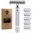 Safety Razors for Men Double Edge Safety Razor for Shaving - Razors for Men Reusable Stainless Steel Manual Cut Throat Single Blade Razor Navajas Para Barbero- 5 Shaving Blades By Krisp Beauty