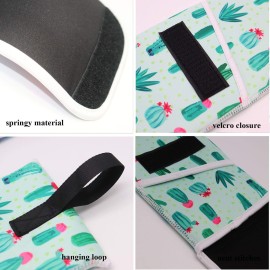 CAMSTIC Heat Resistant Travel Hair Curler Flat Iron Pouch and Silicone Mat Set (Catcus)