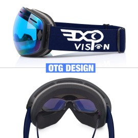 EXP VISION Snowboard Ski Goggles Men Women Youth, Anti Fog OTG Winter Snow Goggles Spherical Detachable Lens (Blue) EXP VISION Snowboard Ski Goggles Men Women Youth, Anti Fog OTG Winter Snow Goggles Spherical Detachable Lens (Blue)