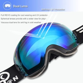 EXP VISION Snowboard Ski Goggles Men Women Youth, Anti Fog OTG Winter Snow Goggles Spherical Detachable Lens (Blue) EXP VISION Snowboard Ski Goggles Men Women Youth, Anti Fog OTG Winter Snow Goggles Spherical Detachable Lens (Blue)