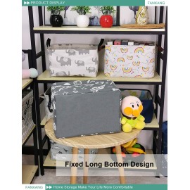 FANKANG Storage Basket,Nursery Hamper Canvas Laundry Basket Foldable with Waterproof PE Coating Storage, Office, Bedroom, Clothes,Toys (Rec-Space Planet)