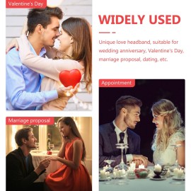 Lurrose Womens Red Heart Head Bopper Headband Sequin Valentines Day Hair Band Hoop Glitter Tinsel Headpiece Hair for New Year Holiday Wedding Birthday Party Womens Headbands