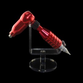 1PC Tattoo Gun Holder Tattoo Machine Stand Clear Acrylic Coil Tattoo Machine Holder Rack Stand Display Shelf with Round Basement Best for Salon Personal Use