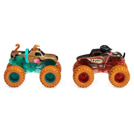 Monster Jam, Official Monster Mutt Rottweiler Vs. Scooby Doo Color-Changing Die-Cast Monster Trucks, 1:64 Scale