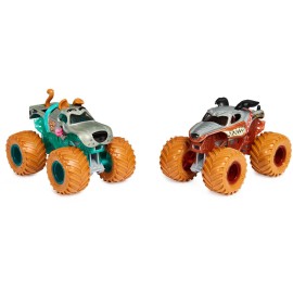 Monster Jam, Official Monster Mutt Rottweiler Vs. Scooby Doo Color-Changing Die-Cast Monster Trucks, 1:64 Scale