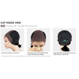 Bobbiboss 13x7 Deep Lace Free Parting Wig - MLF600 GINA, Natural Baby Hair with Pre Plucked, First Class Hair Wig and Flex Fit Cap (TT4/D.BLD)