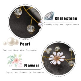 Unicra Bride Flower Wedding Hair Vine Daisy Gold Bridal Hair Piece Crystal Hair Accessories for Women and Girls Unicra Bride Flower Wedding Hair Vine Daisy Gold Bridal Hair Piece Crystal Hair Accessories for Women and Girls