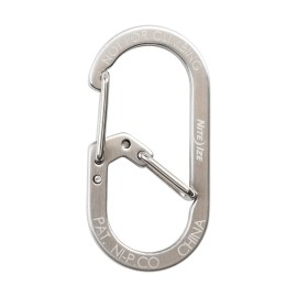 Nite Ize GS1-11-2R6 G-Series Dual Chamber Carabiner, Size 1,Stainless Steel, 2 Count (Pack of 1)