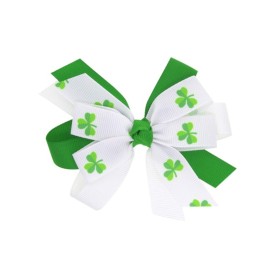 JustMyDress St. Patricks Day Baby Elastic Knitted Crochet Ribbon Hair Bow Headbands JHSP03 (2 Pcs-A)