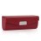 Beautyflier Womens PU Leather Lipstick Case Holder with Mirror Rectangle Makeup Travel Cases for Purse Lipstick Holder (Red Lychee Pattern)