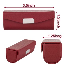 Beautyflier Womens PU Leather Lipstick Case Holder with Mirror Rectangle Makeup Travel Cases for Purse Lipstick Holder (Red Lychee Pattern) Beautyflier Womens PU Leather Lipstick Case Holder with Mirror Rectangle Makeup Travel Cases for Purse Lipstick Holder (Red Lychee Pattern)