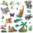 Amaonm Creative Giant Removable Cartoon Zoo Wild Jungle Animals 3D DIY Lion Giraffe Elephant Tree Wall Decals Nursery Decor for Kids Bedroom Living Room Playroom Classroom Hospital Decoration (b)