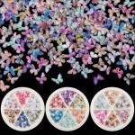 PAGOW 90pcs 3D Acrylic Butterfly Charms, 18 Color Nail Glitter Sets, Novel Design Acrylic Nail Charms for Art Decoration & DIY Crafting