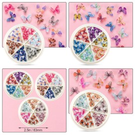 PAGOW 90pcs 3D Acrylic Butterfly Charms, 18 Color Nail Glitter Sets, Novel Design Acrylic Nail Charms for Art Decoration & DIY Crafting PAGOW 90pcs 3D Acrylic Butterfly Charms, 18 Color Nail Glitter Sets, Novel Design Acrylic Nail Charms for Art Decoration & DIY Crafting