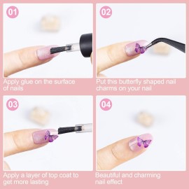 PAGOW 90pcs 3D Acrylic Butterfly Charms, 18 Color Nail Glitter Sets, Novel Design Acrylic Nail Charms for Art Decoration & DIY Crafting PAGOW 90pcs 3D Acrylic Butterfly Charms, 18 Color Nail Glitter Sets, Novel Design Acrylic Nail Charms for Art Decoration & DIY Crafting