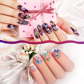 PAGOW 90pcs 3D Acrylic Butterfly Charms, 18 Color Nail Glitter Sets, Novel Design Acrylic Nail Charms for Art Decoration & DIY Crafting PAGOW 90pcs 3D Acrylic Butterfly Charms, 18 Color Nail Glitter Sets, Novel Design Acrylic Nail Charms for Art Decoration & DIY Crafting