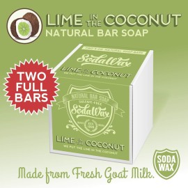 SodaWax Natural Bar Soap (2-Pack) LIME IN THE COCONUT (10oz/280g) Any 3 Items SHIP FREE