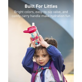 CamelBak Eddy+ Kids Bite Valve Straw Tritan Renew Water Bottle Grapefruit, 14oz