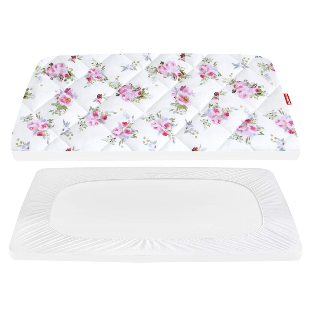 Pack and Play Sheets Fitted, Breathable Thick Playard Lovely Print Cover 39275 Compatible with Graco Pack n Play, Floral
