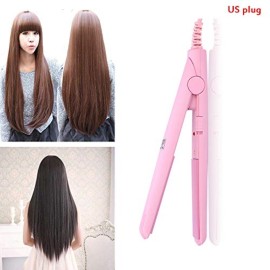 Mini Hair Straightener Ceramic Tourmaline Plate Flat Iron Curler Small Lightweight Portable Hair Styling Straightening Plate Curling Iron with Quick & Easy Heating for Women Mini Hair Straightener Ceramic Tourmaline Plate Flat Iron Curler Small Lightweight Portable Hair Styling Straightening Plate Curling Iron with Quick & Easy Heating for Women