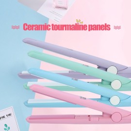Mini Hair Straightener Ceramic Tourmaline Plate Flat Iron Curler Small Lightweight Portable Hair Styling Straightening Plate Curling Iron with Quick & Easy Heating for Women Mini Hair Straightener Ceramic Tourmaline Plate Flat Iron Curler Small Lightweight Portable Hair Styling Straightening Plate Curling Iron with Quick & Easy Heating for Women