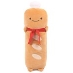 ARELUX Funny 21.6in Toast Baguette Pillow,French Baguette Shape Plush Hugging Pillow with Red Scarf,Soft Toast Food Sofa Cushion Home Decor,Plush Toy for Friends Family Birthday