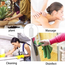 UUJOLY 17 oz Plastic Spray Bottle Trigger Empty Spray Bottles Clear Refillable Container for Water, Essential Oils, Hair, Cleaning Products, Adjustable Head Sprayer and Stream (4 Pack/500ml)