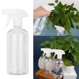 UUJOLY 17 oz Plastic Spray Bottle Trigger Empty Spray Bottles Clear Refillable Container for Water, Essential Oils, Hair, Cleaning Products, Adjustable Head Sprayer and Stream (4 Pack/500ml)