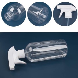 UUJOLY 17 oz Plastic Spray Bottle Trigger Empty Spray Bottles Clear Refillable Container for Water, Essential Oils, Hair, Cleaning Products, Adjustable Head Sprayer and Stream (4 Pack/500ml)