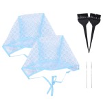 Lurrose 6pcs Tipping Cap Salon Hair Coloring Highlighting Dye Cap Disposable Hair Coloring Cap With Hair Tinting Brush Hook Hair Coloring Kit