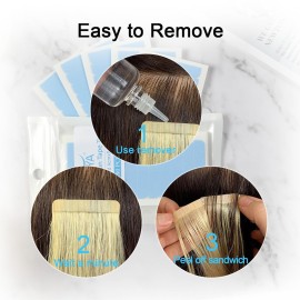 SUYYA 120 Pieces Hair Extension Tape Tabs Double Sided Extension Tapes for Replacement 4cm x0.8cm (Blue 120 Pieces)