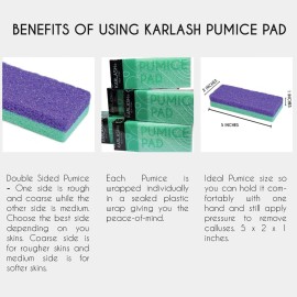Karlash Professional Pedicure Foot Pumice Stone for Feet Skin Callus Remover and Scrubber for Dead Skins 2 Sided (Pack of 4)